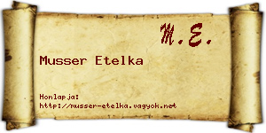 Musser Etelka névjegykártya